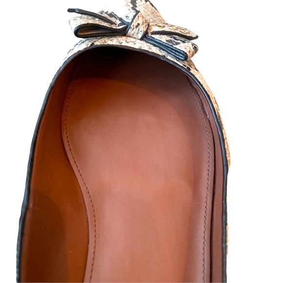 Cole Haan Alice Bow Flats w Snake Skin Print, Grommets, & Pointed Toes s… - Picture 7 of 12